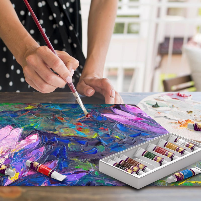 Myartscape مجموعة ألوان زيتية MyArtscape - 12 × 12 مل أنابيب - مقاومة للضوء - قوام ثقيل - ألوان زيتية زاهية - نسبة صبغة عالية - غير متلاشية - مستلزمات رسم بجودة الفنان - ألوان حرفة احترافية - Image 4